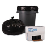 Recycled Low-Density Polyethylene Can Liners, 56 gal, 1.6 mil, 43" x 47", Black, 10 Bags/Roll, 10 Rolls/Carton