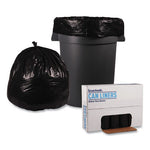 Recycled Low-Density Polyethylene Can Liners, 45 gal, 1 mil, 40" x 48", Black, 10 Bags/Roll, 10 Rolls/Carton