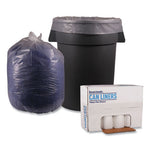 Recycled Low-Density Polyethylene Can Liners, 60 gal, 1.4 mil, 38" x 58", Clear, 10 Bags/Roll, 10 Rolls/Carton