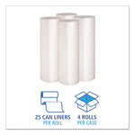 Recycled Low-Density Polyethylene Can Liners, 45 gal, 1.4 mil, 40" x 46", Clear, 10 Bags/Roll, 10 Rolls/Carton