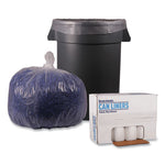 Recycled Low-Density Polyethylene Can Liners, 33 gal, 1.1 mil, 33" x 39", Clear, 10 Bags/Roll, 10 Rolls/Carton