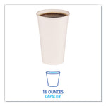 Paper Hot Cups, 16 oz, White, 50 Cups/Sleeve, 20 Sleeves/Carton