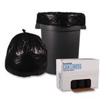 Recycled Low-Density Polyethylene Can Liners, 45 gal, 1.6 mil, 40" x 46", Black, 10 Bags/Roll, 10 Rolls/Carton