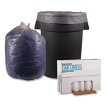 Recycled Low-Density Polyethylene Can Liners, 56 gal, 1.1 mil, 43" x 47", Clear, 10 Bags/Roll, 10 Rolls/Carton