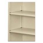 Metal Bookcase, Three-Shelf, 34.5w x 12.63d x 41h, Putty