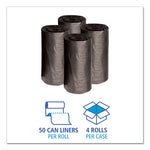 Low-Density Waste Can Liners, 10 gal, 0.35 mil, 24" x 23", Black, 50 Bags/Roll, 10 Rolls/Carton