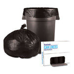 Low-Density Waste Can Liners, 60 gal, 0.65 mil, 38" x 58", Black, 25 Bags/Roll, 4 Rolls/Carton