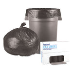 Low-Density Waste Can Liners, 45 gal, 0.6 mil, 40" x 46", Black, 25 Bags/Roll, 4 Rolls/Carton