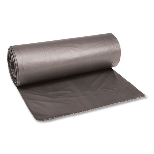 Low-Density Waste Can Liners, 45 gal, 0.95 mil, 40" x 46", Gray, 25 Bags/Roll, 4 Rolls/Carton