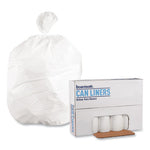 Low-Density Waste Can Liners, 10 gal, 0.4 mil, 24" x 23", White, 25 Bags/Roll, 20 Rolls/Carton