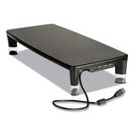 Monitor Stand MS100B, 21.6 x 9.4 x 2.7 to 3.9, Black/Clear, Supports 33 lb