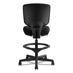 Volt Series Leather Adjustable Task Stool, Supports Up to 275 lb, 22.88" to 32.38" Seat Height, Black