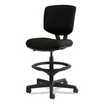 Volt Series Leather Adjustable Task Stool, Supports Up to 275 lb, 22.88" to 32.38" Seat Height, Black