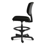 Volt Series Leather Adjustle Task Stool, Supports Up to 275 lb, 22.88" to 32.38" Seat Height, Black