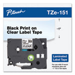 TZe Standard Adhesive Laminated Labeling Tape, 0.94" x 26.2 ft, Black on Clear