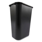 Deskside Plastic Wastebasket, 10.25 gal, Plastic, Black