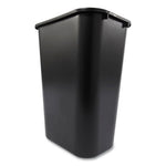 Deskside Plastic Wastebasket, 10.25 gal, Plastic, Black