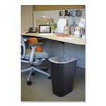 Deskside Plastic Wastebasket, 10.25 gal, Plastic, Black