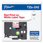 TZe Standard Adhesive Laminated Labeling Tape, 0.7" x 26.2 ft, Red on White