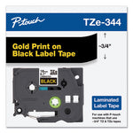 TZe Standard Adhesive Laminated Labeling Tape, 0.7" x 26.2 ft, Gold on Black