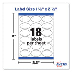 Oval Labels with Sure Feed and Easy Peel, 1.5 x 2.5, Glossy White, 180/Pack