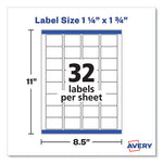 Removable Durable White Rectangle Labels w/ Sure Feed, 1.25 x 1.75, 256/PK