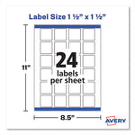 Square Labels with Sure Feed and TrueBlock, 1.5 x 1.5, White, 600/Pack