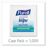 Premoistened Sanitizing Hand Wipes, Individually Wrapped, 5 x 7, Unscented, White, 1,000/Carton