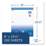 Notebook Filler Paper, 3-Hole, 8 x 10.5, Wide/Legal Rule, 200/Pack