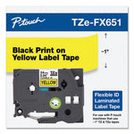 TZe Flexible Tape Cartridge for P-Touch Labelers, 0.94" x 26.2 ft, Black on Yellow