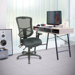 Alera Elusion Series Mesh High-Back Multifunction Chair, Supports Up to 275 lb, 17.2" to 20.6" Seat Height, Black