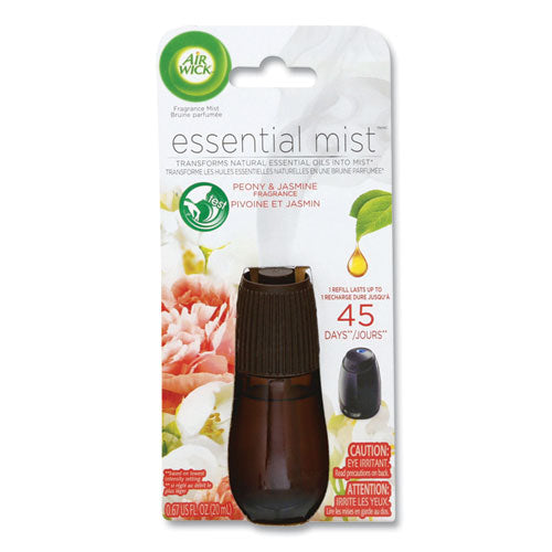 Essential Mist Refill, Peony and Jasmine, 0.67 oz Bottle, 6/Carton