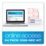 1099-NEC Online Tax Kit, Fiscal Year: 2023, Five-Part Carbonless, 8.5 x 3.5, 3 Forms/Sheet, 24 Forms Total