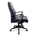 300 Leather High-Back Chair, Supports Up to 250 lb, 19.57" to 22.56" Seat Height, Black