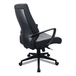 300 Leather High-Back Chair, Supports Up to 250 lb, 19.57" to 22.56" Seat Height, Black