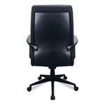 300 Leather High-Back Chair, Supports Up to 250 lb, 19.57" to 22.56" Seat Height, Black