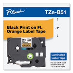 TZ Standard Adhesive Laminated Labeling Tape, 1" x 16.4 ft, Black on Fluorescent Orange