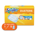 Dusters Starter Kit, Dust Lock Fiber, 6" Handle, Blue/Yellow