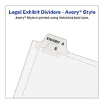 Preprinted Legal Exhibit Side Tab Index Dividers, Avery Style, 25-Tab, 251 to 275, 11 x 8.5, White, 1 Set, (1340)