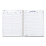 Wirebound Call Register, One-Part (No Copies), 11 x 8.5, 100 Forms Total