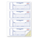 Purchase Order Book, 5 Lines, Two-Part Carbonless, 7 x 2.75, 4 Forms/Sheet, 400 Forms Total