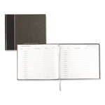 Hardcover Visitor Register Book, Black Cover, 9.78 x 8.5 Sheets, 128 Sheets/Book