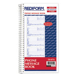 Telephone Message Book, Two-Part Carbonless, 5 x 2.75, 4 Forms/Sheet, 400 Forms Total