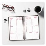 DuraFlex Weekly Planner, 8 x 5, Black Cover, 12-Month (Jan to Dec): 2024