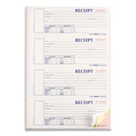 Durable Hardcover Numbered Money Receipt Book, Three-Part Carbonless, 6.88 x 2.75, 4 Forms/Sheet, 200 Forms Total