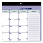 Monthly Desk Pad Calendar, 17.75 x 10.88, White/Blue/Green Sheets, Black Binding, Clear Corners, 12-Month (Jan to Dec): 2024