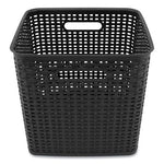 Plastic Weave Bin, Extra Large, 12.6" x 11.1" x 16.6", Black