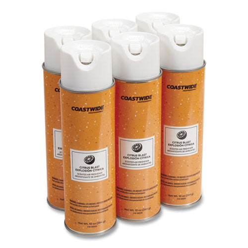 Air Freshener Aerosol, Citrus Blast, 10 oz Aerosol Spray, 6/Carton