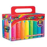 Washable Sidewalk Chalk, 12 Assorted Colors, 32 Sticks/Box