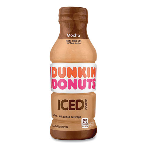 Mocha Iced Coffee Drink, 13.7 oz Bottle, 12/Carton